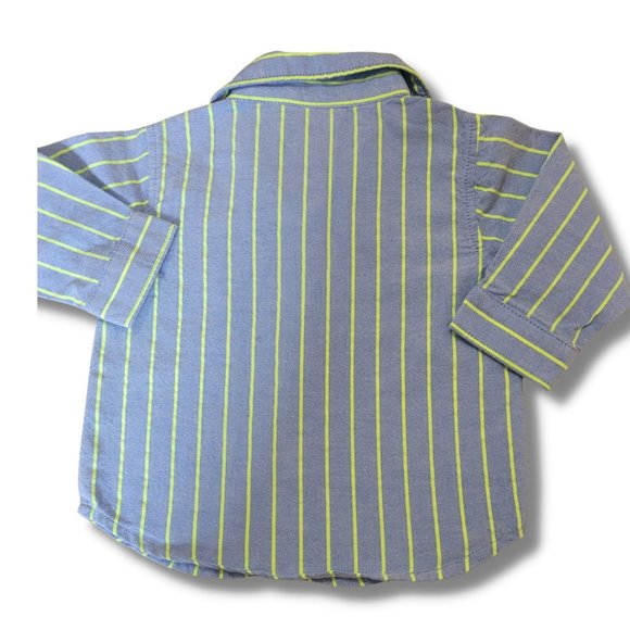 4/$20  Baby Blue striped shirt Size 3-6 mths - Picture 2 of 3